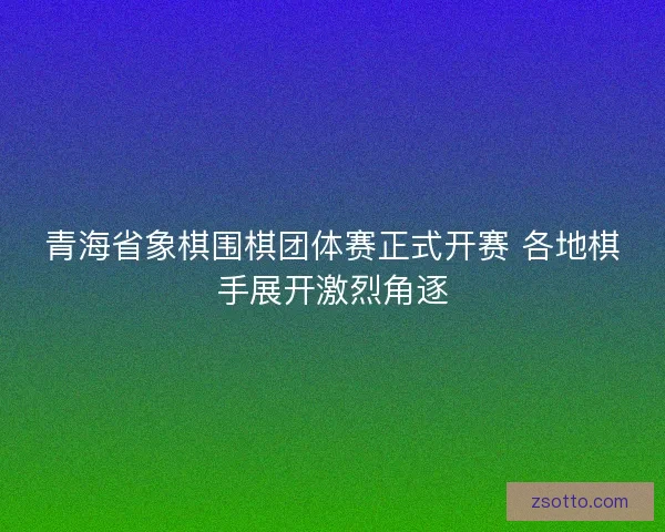 青海省象棋围棋团体赛正式开赛 各地棋手展开激烈角逐